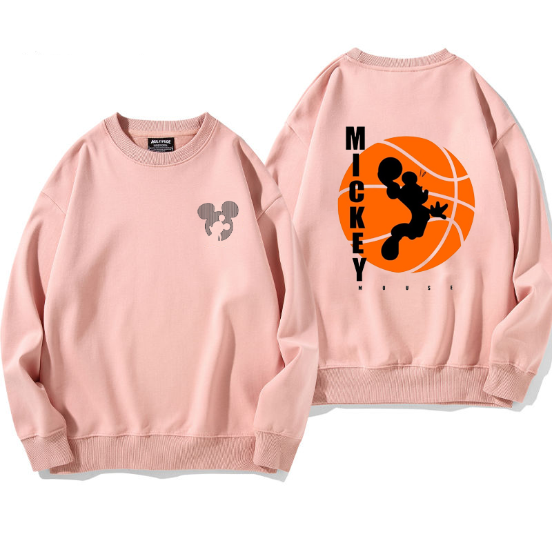 カジュアル超人気スポーツ風カートゥーンプリント柄デザイン性のあるフードなしパーカー