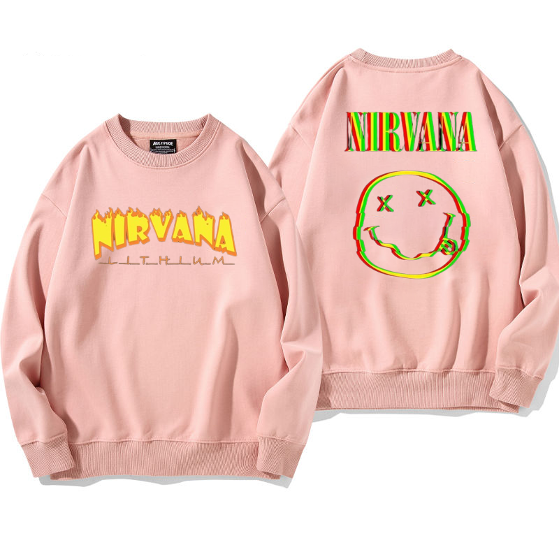 人気爆発超人気超カッコイイ笑顔プリント柄フードなしパーカー