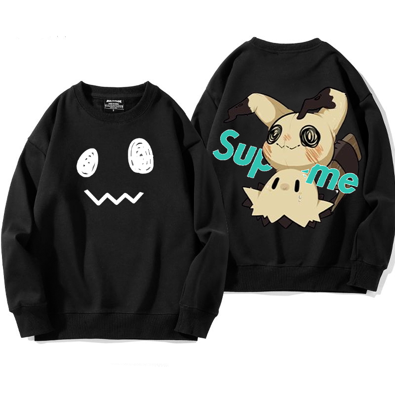 ユニークなデザイン プリント柄フードなしパーカー