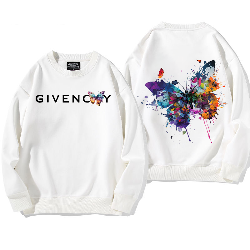 美しいデザイン スプラッシュ水墨画蝶 プリント柄フードなしパー