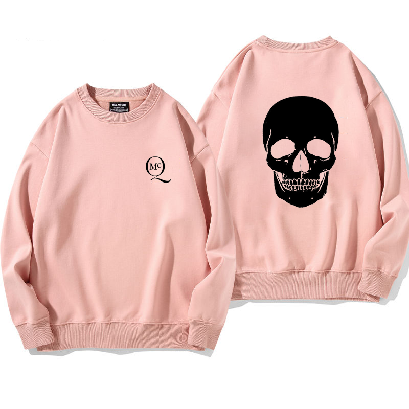 超人気超カッコイイカジュアルどくろフードなしパーカー