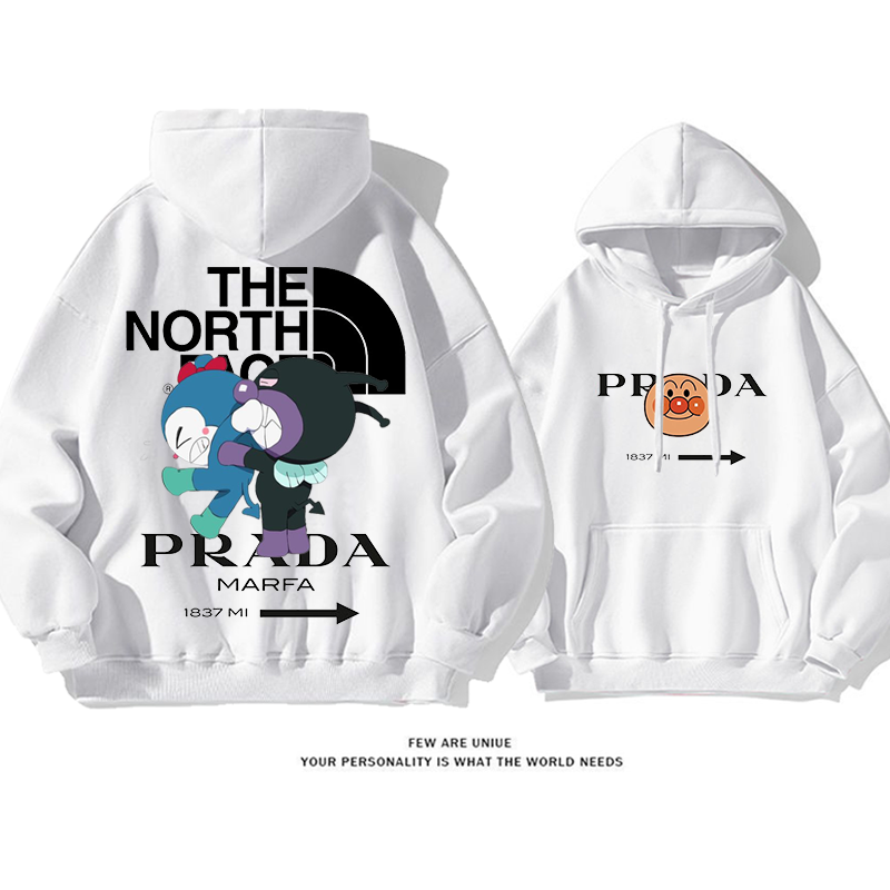 人気のトレンディーでクールなアニメキャラクターが笑って遊んでいるプリントスウェットシャツ