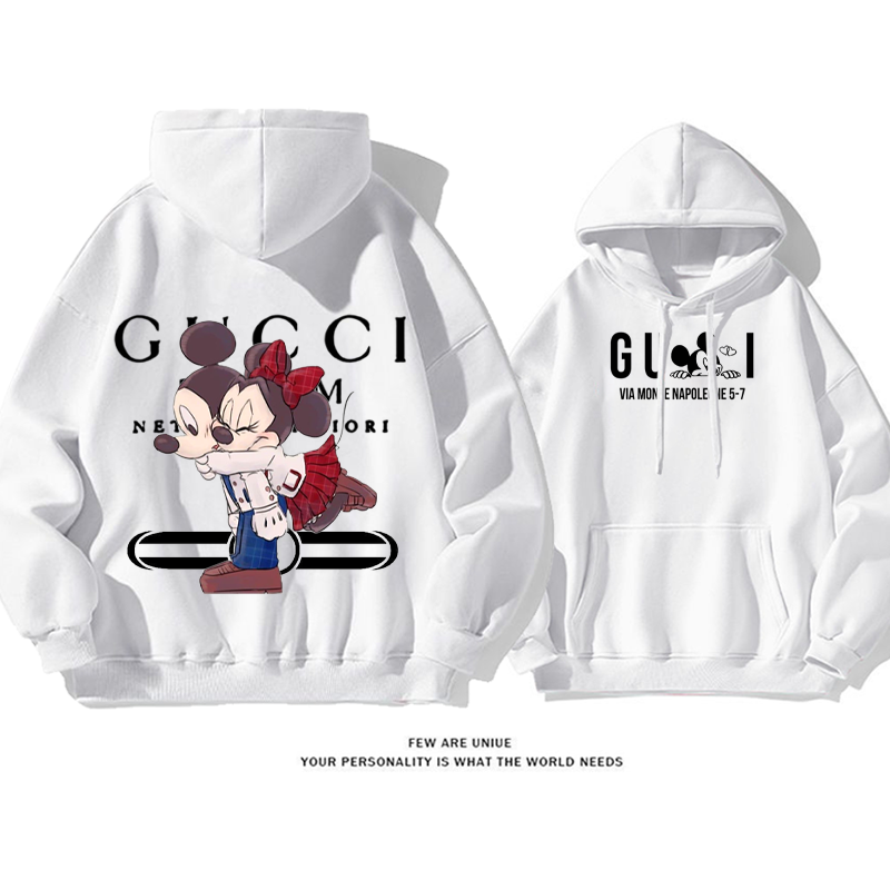 人気商品 カップルのマウス プリント柄フード付きパーカー