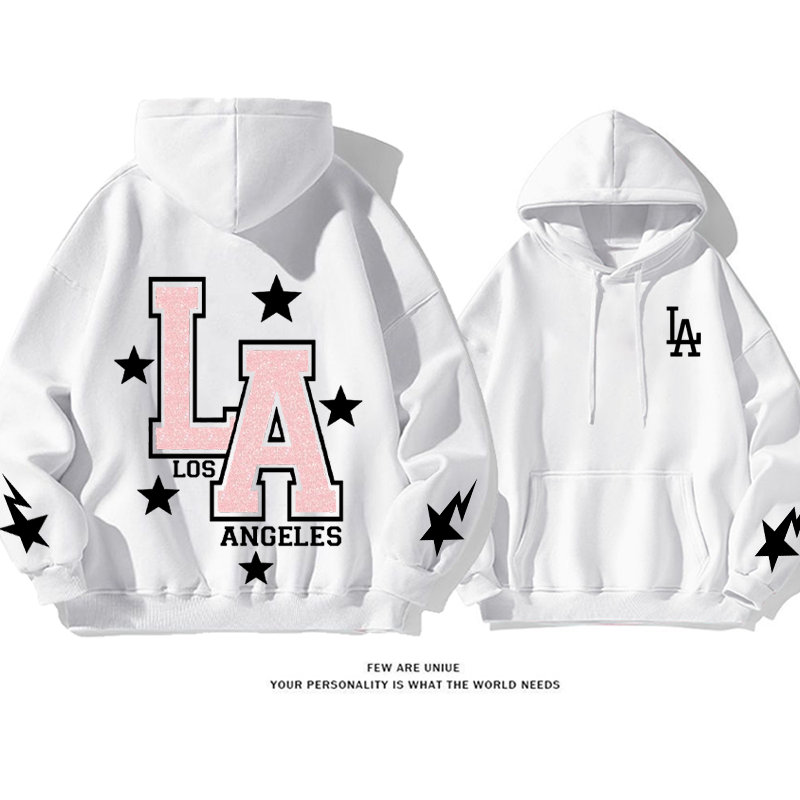 流行のファッション 英語のアルファベット プリント柄フード付きパーカー