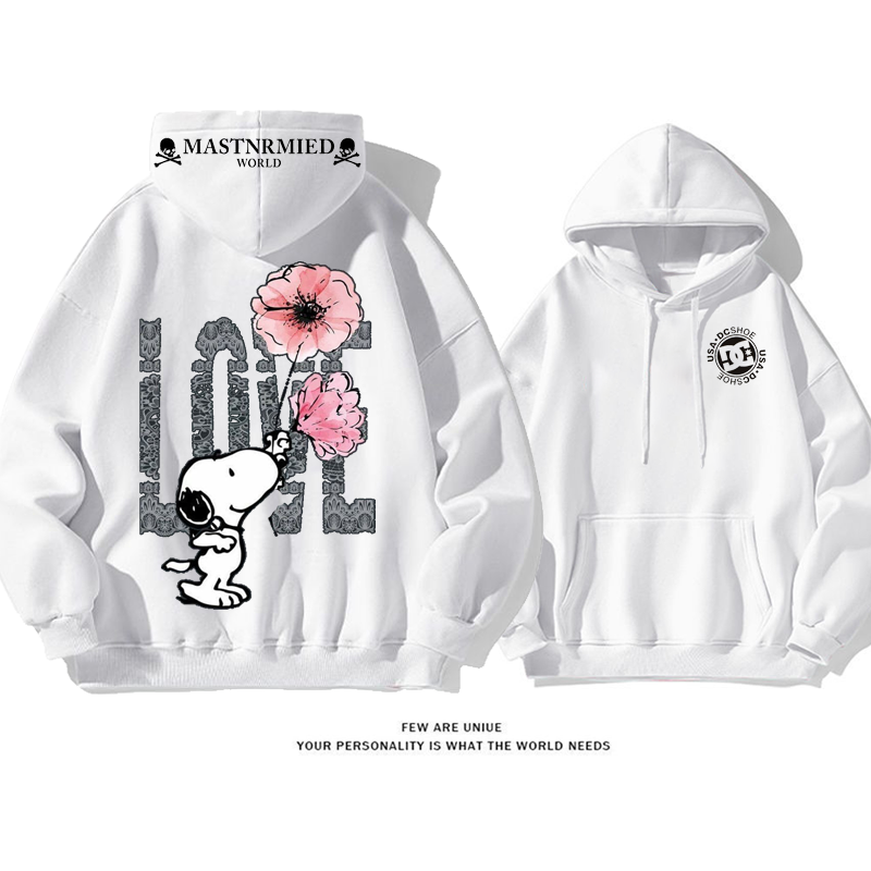 人気爆発白い子犬プリント柄ポピュラーデザイン性のあるins映えファッションパーカー