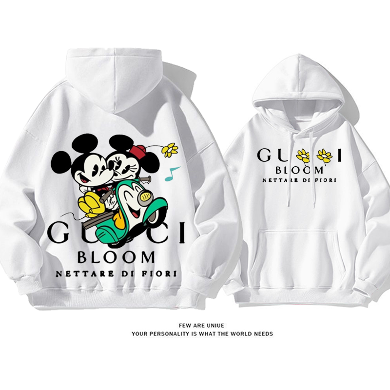 ユニークなデザイン 人気アニメのカップル プリント柄フード付きパーカー