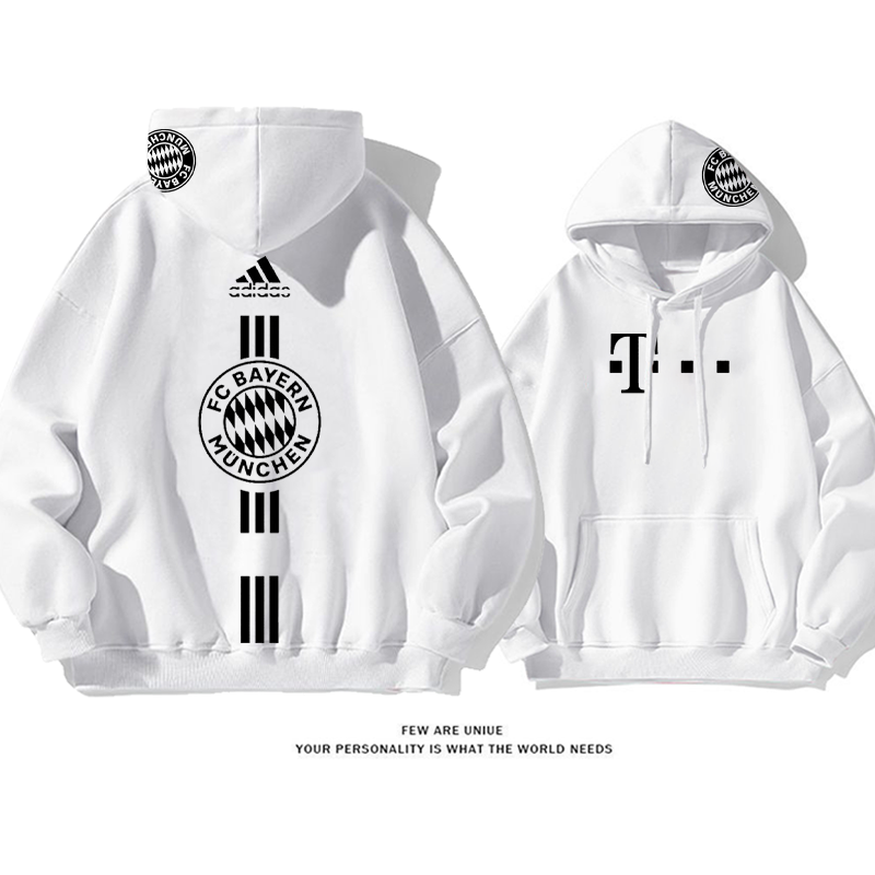 カジュアルなスポーツチームスタイルのデザイン プリント柄フード付きパーカー