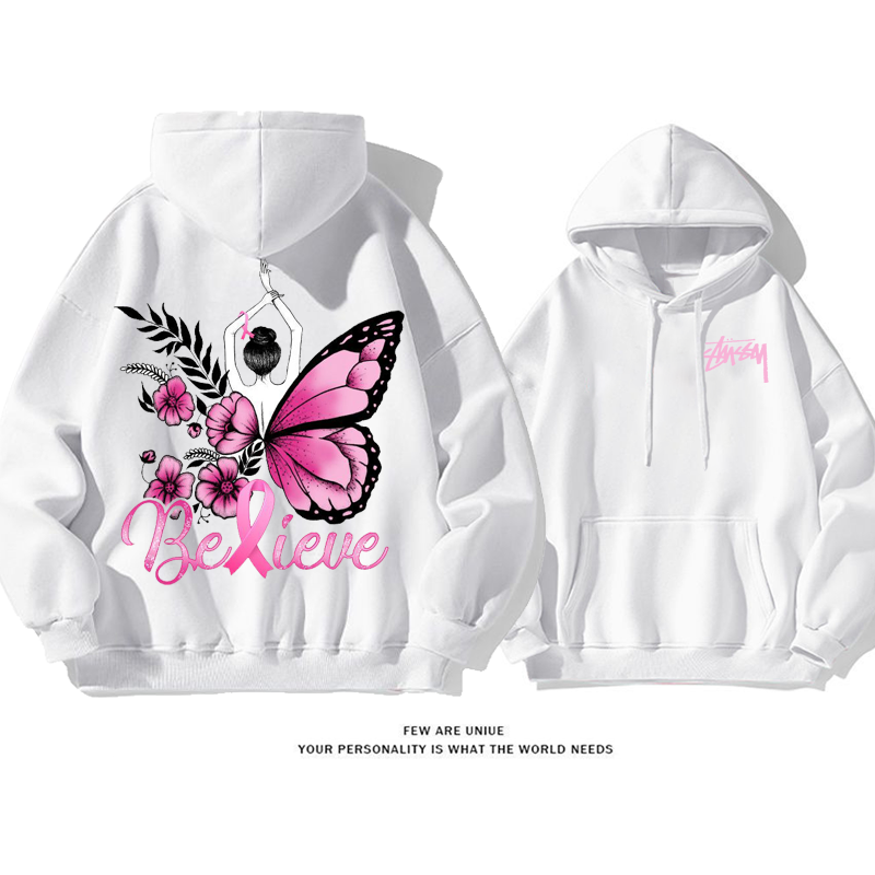 超人気きれい蝶女の後ろ姿ファッションパーカー