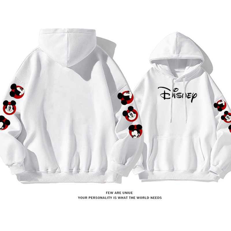 シンプルなデザイン 腕章 プリント柄フード付きパーカー