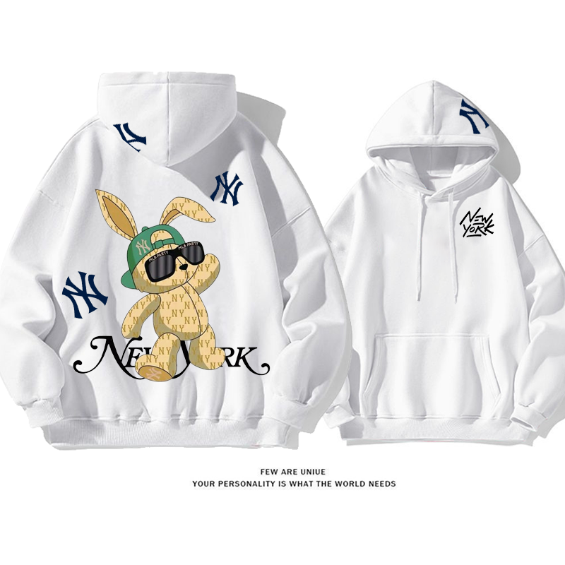 カジュアルins映えサングラスをかけたウサギ着心地がよいファッションパーカー