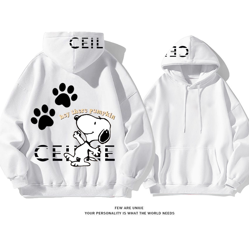 超人気白い子犬カートゥーン超カッコイイポピュラーファッションパーカー