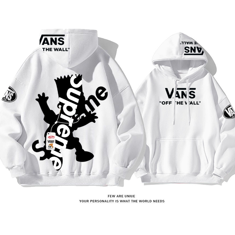 ユニークなデザイン シルエット プリント柄フード付きパーカー