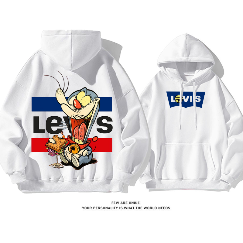 小衆の設計 猫が食べる プリント柄フード付きパーカー