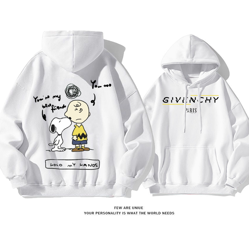 クラシックなデザイン アニメのキャラクター プリント柄フード付きパーカー