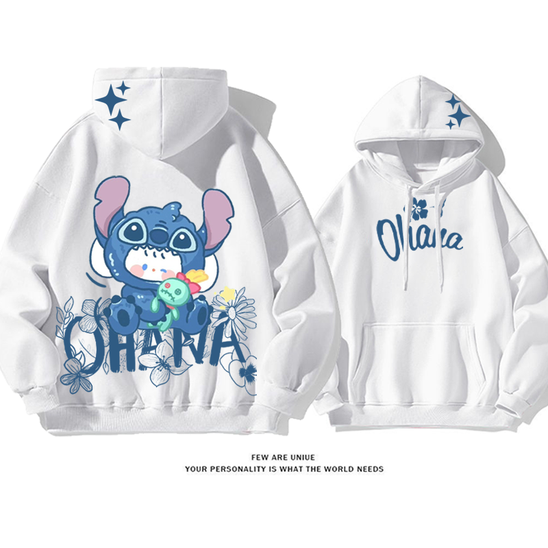 カジュアルなデザイン 人形を抱く子犬 プリント柄フード付きパーカー