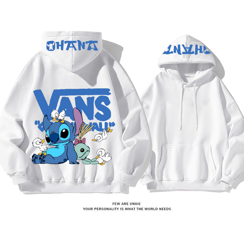 超人気青い精霊プリント柄カートゥーンファッションパーカー