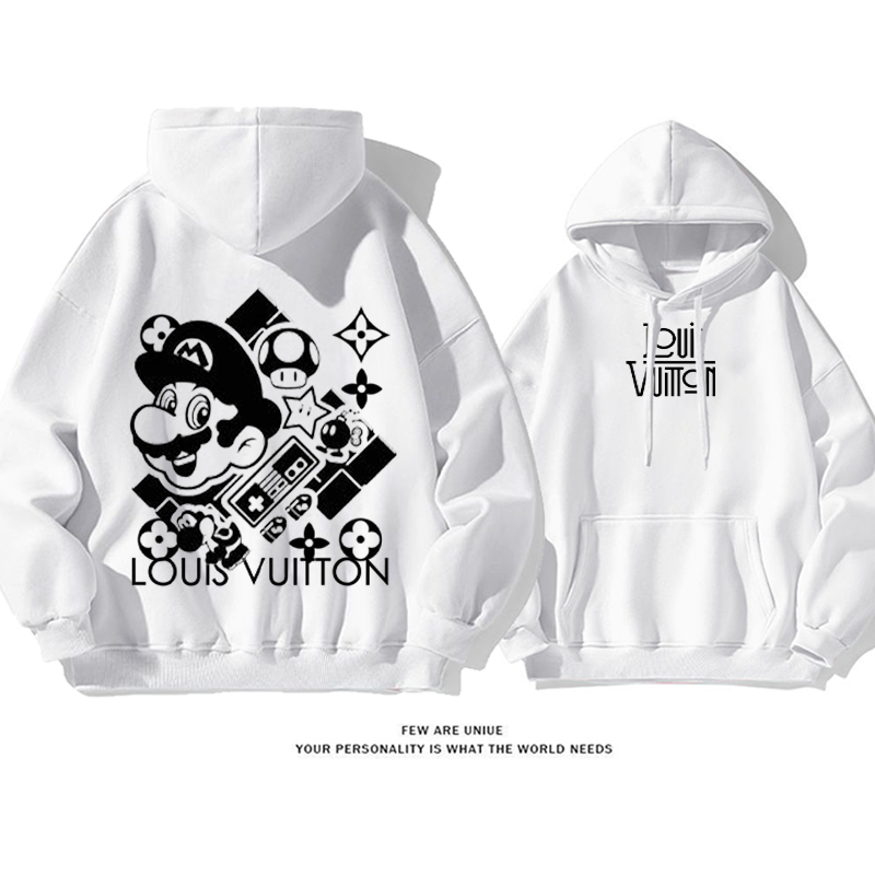 人気ゲームのキャラクター プリント柄フード付きパーカー