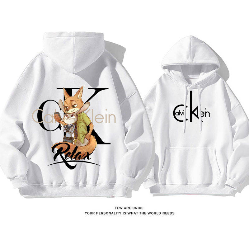 キツネとウサギですカップルレジャーです暖かいですゆったりしていてパーカー