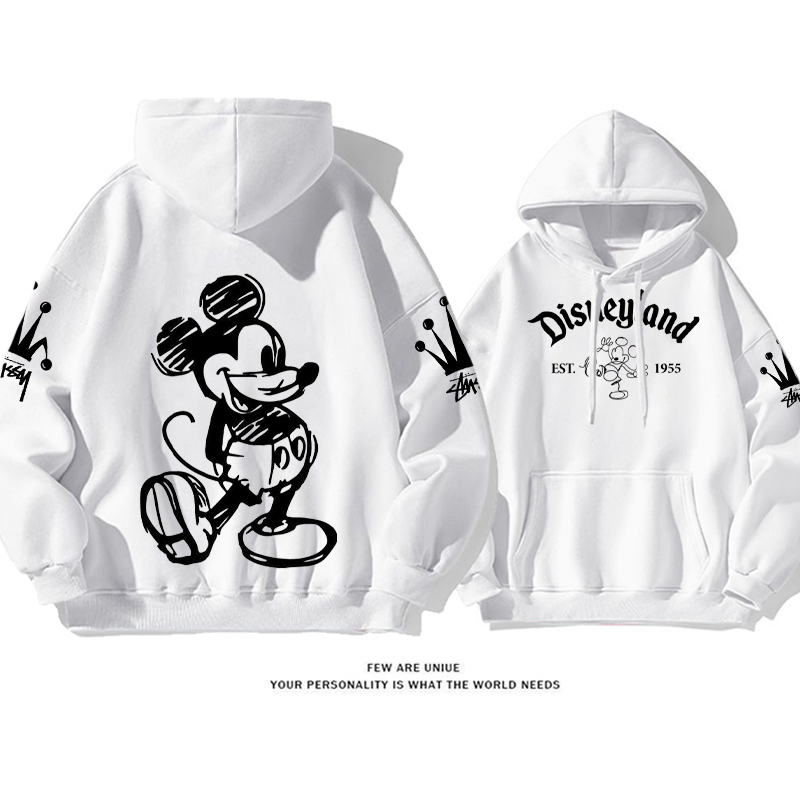 シンプルなデザイン 手描きのアニメキャラクター フード付きパーカー