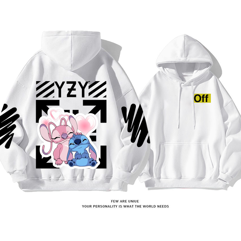 人気爆発カートゥーンプリント柄カップルポピュラーファッションパーカー