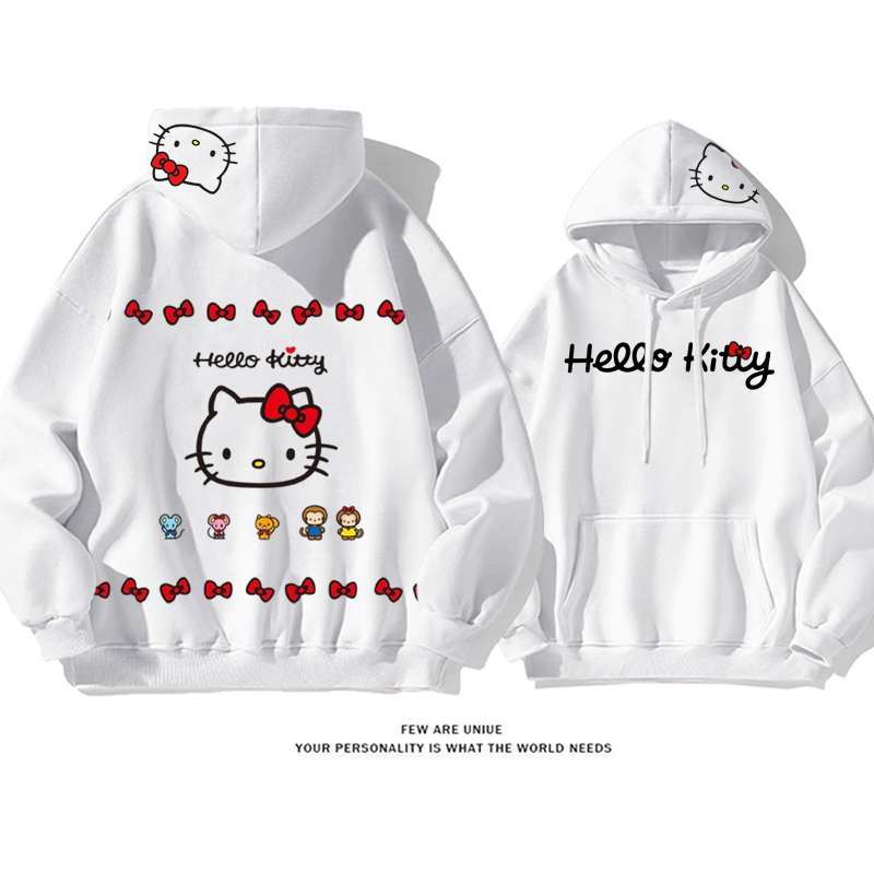 かわいい子供っぽいスタイル プリント柄フード付きパーカー