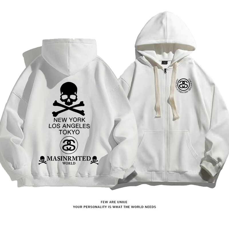 超人気どくろプリント柄ポピュラーデザイン性のあるファッションコート