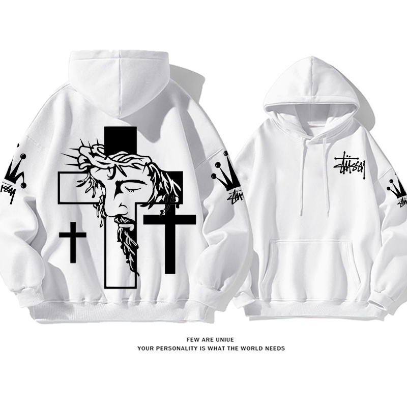 パーソナライズされたデザイン クロス フード付きパーカー