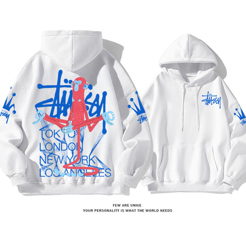 パーソナライズされたデザイン カンフーモンキー プリント柄フード付きパーカー