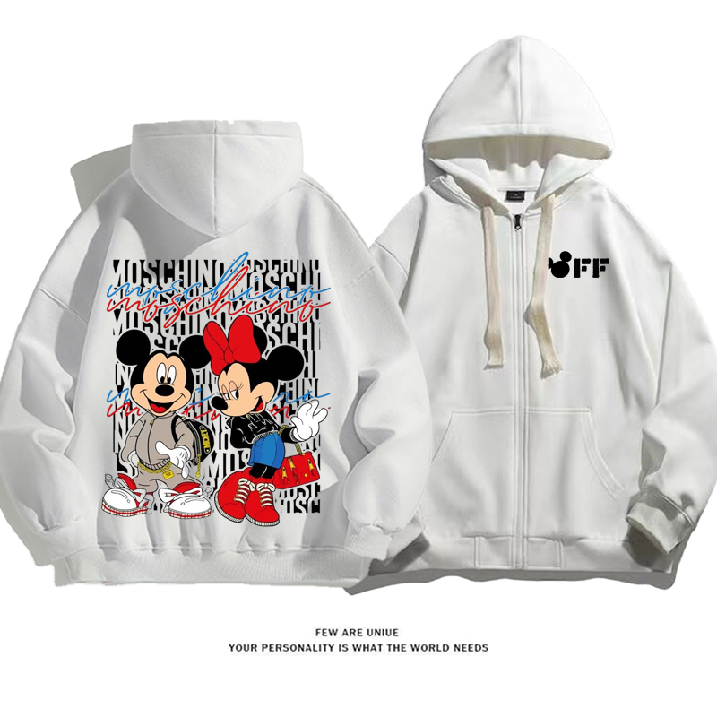 超人気カジュアル2匹のネズミプリント柄カートゥーンデザイン性のあるファッションコート