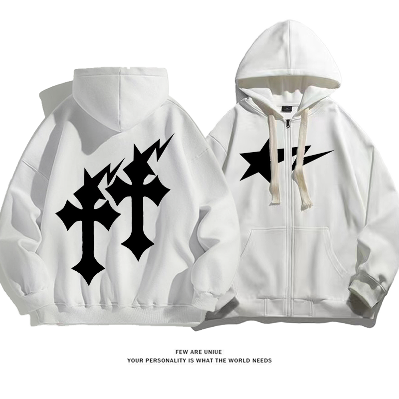 人気爆発ストリートシンプルな設計十字架超カッコイイファッションパーカー