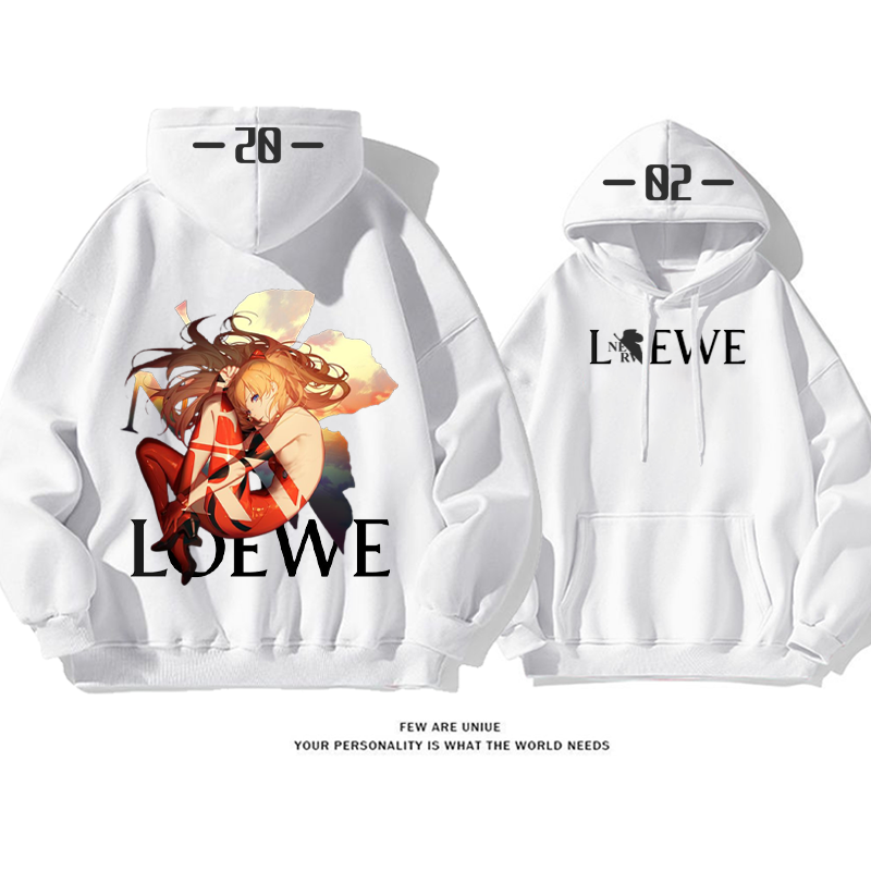 ユニークなデザイン アニメの女の子 プリント柄フード付きパーカー