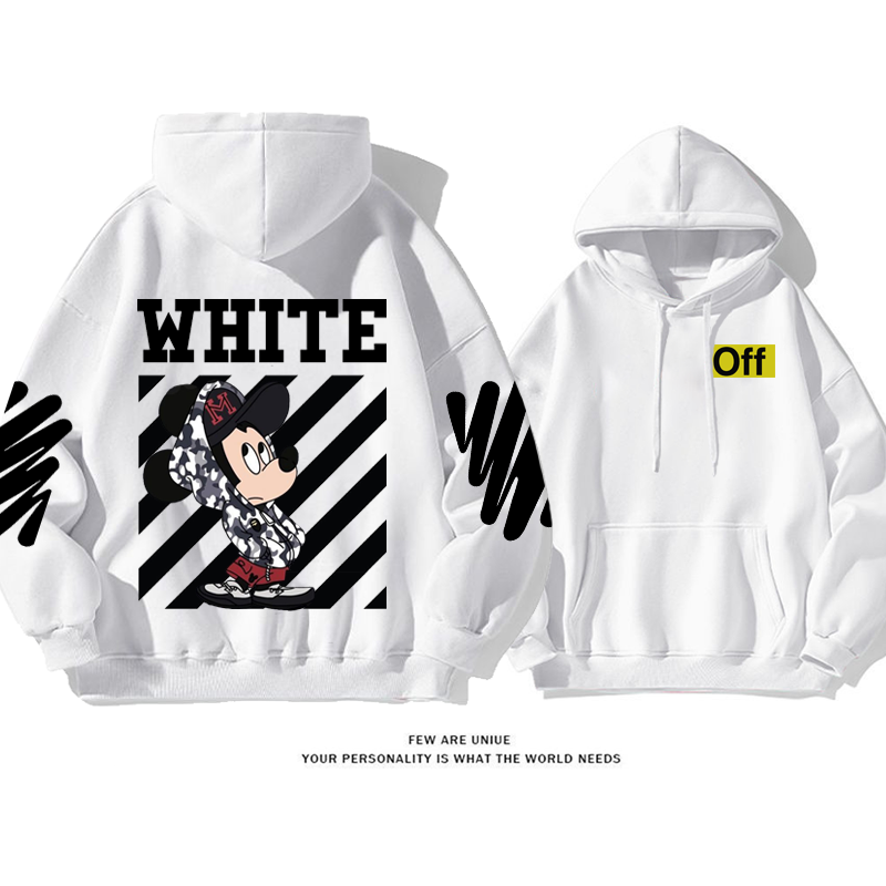 超人気超カッコイイネズミ匹プリント柄カートゥーンファッションパーカー