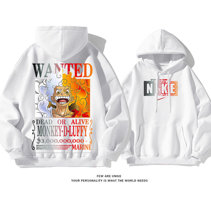 ユニークなデザイン 笑うアニメキャラクター プリント柄フード付きパーカー