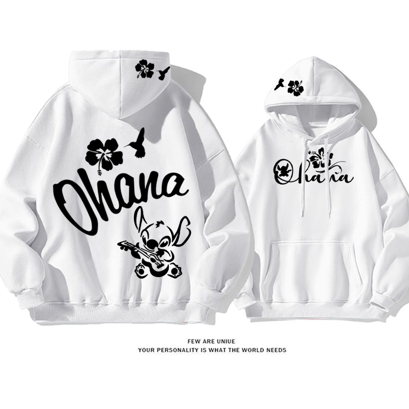 シンプルなデザイン ギターを弾く子犬 プリント柄フード付きパーカー