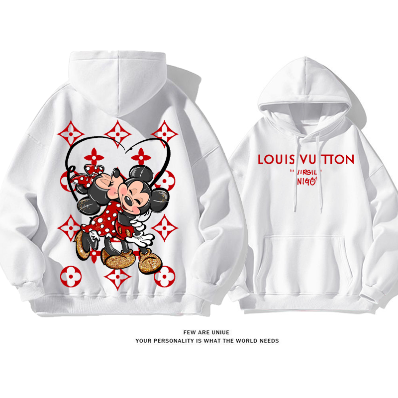 カップルカートゥーントレンドブランドレジャーですパーカー