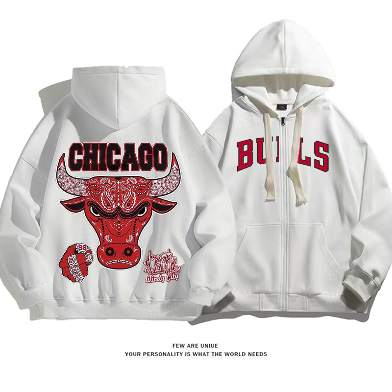 人気爆発スポーツ風赤い雄牛プリント柄ins映えファッションコート