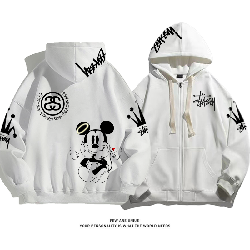 パーソナライズされたデザイン 天使悪魔 カーディガントレーナー