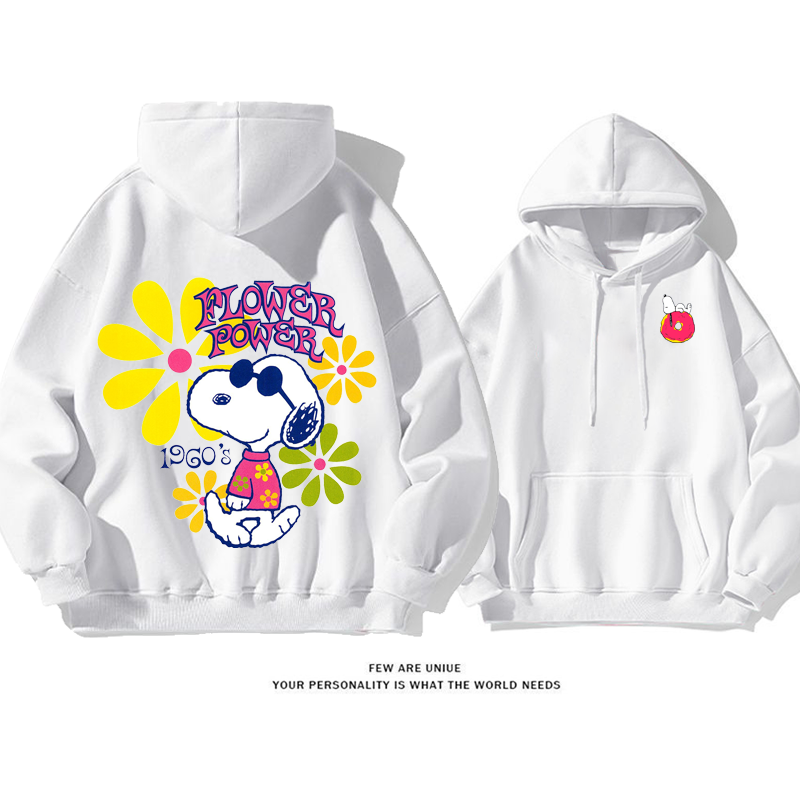 人気爆発白い子犬カートゥーンポピュラーファッションパーカー