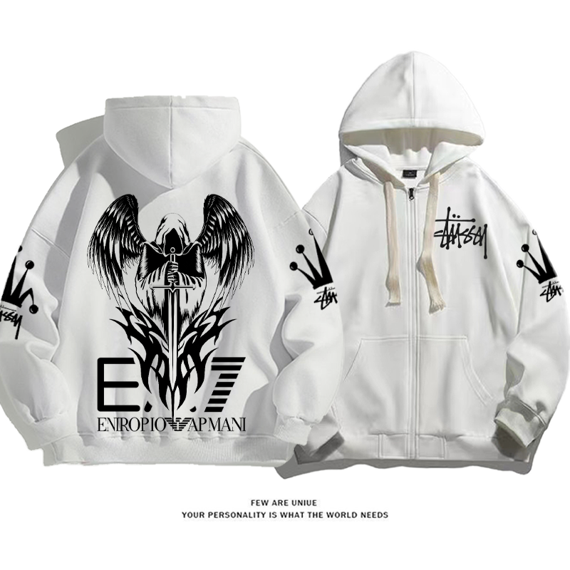 パーソナライズされたデザイン 翼を持つ男 カーディガントレーナー