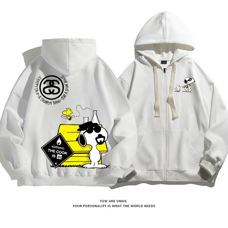 人気爆発デザイン性のある白い子犬カートゥーンファッションコート