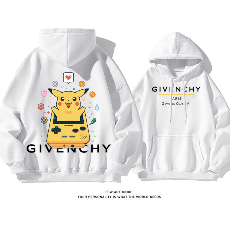 かわいいデザイン イエローエルフ プリント柄フード付きパーカー