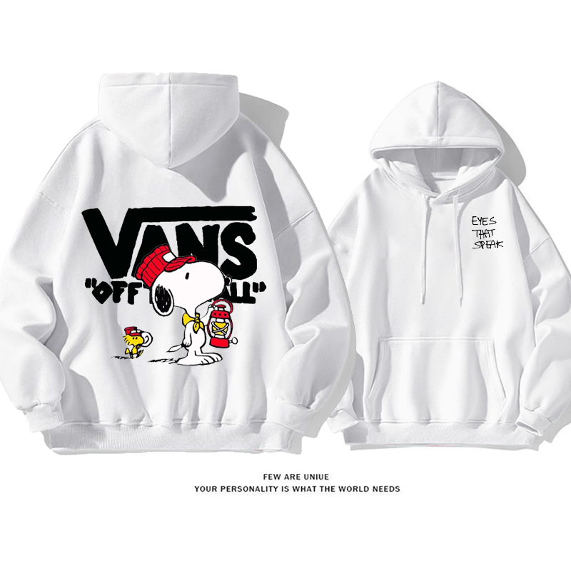 ins映えデザイン性のある白い子犬カートゥーン超カッコイイファッションパーカー