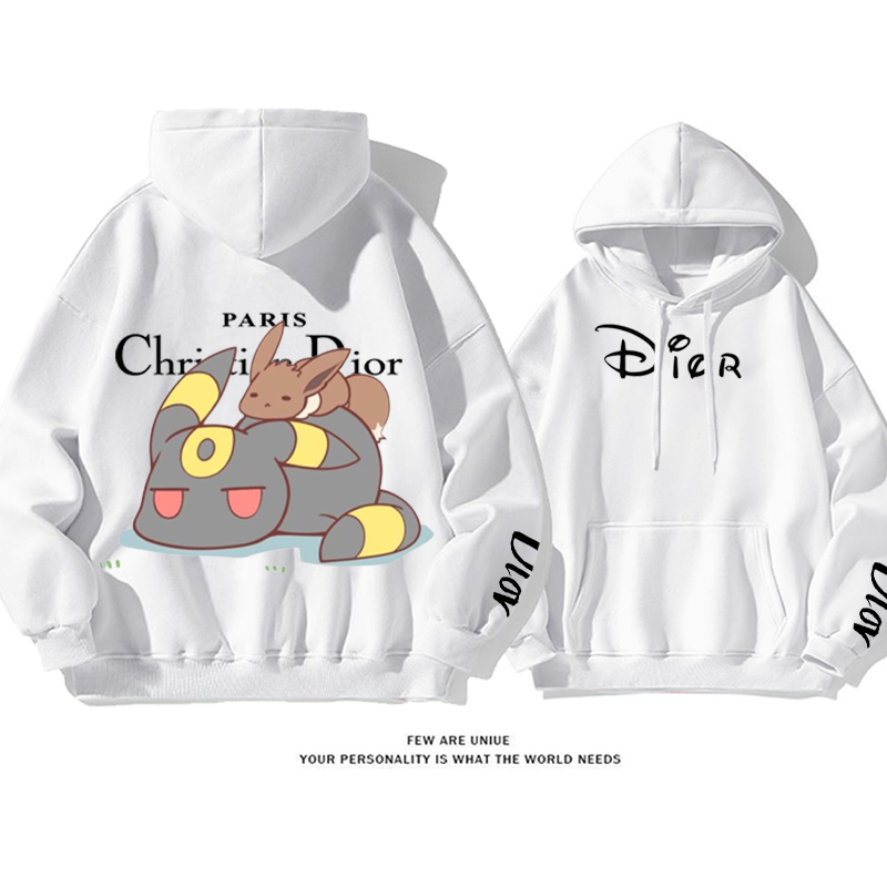 かわいいデザイン エルフのジェンガ プリント柄フード付きパーカー