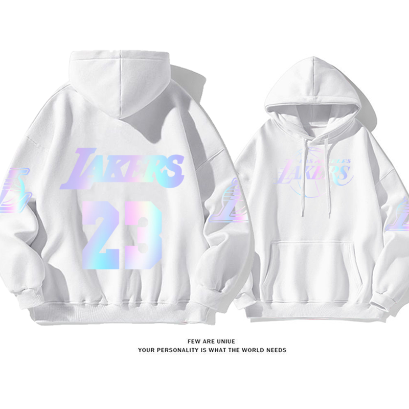 カラフルなデザイン チーム プリント柄フード付きパーカー