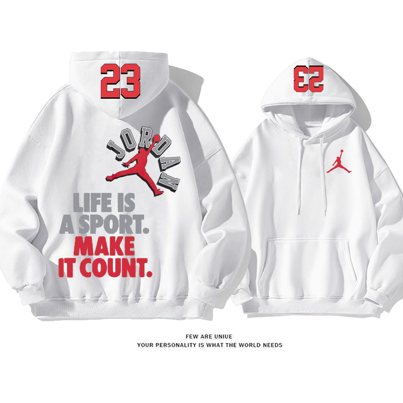 スポーツ風人気爆発小衆の設計飛人英字プリントファッションパーカー