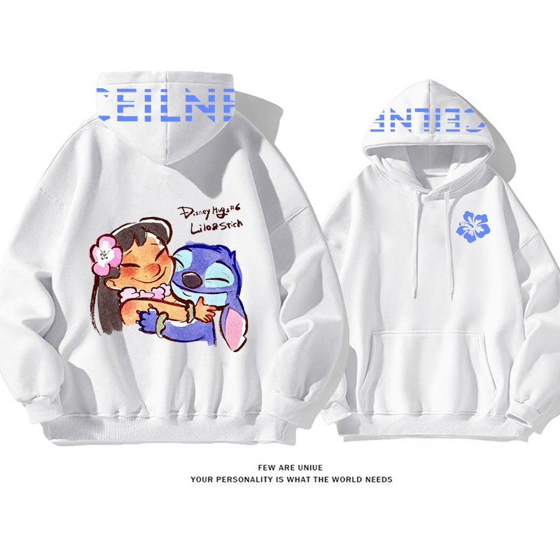 人気爆発落書き風青い精霊カートゥーンファッションパーカー