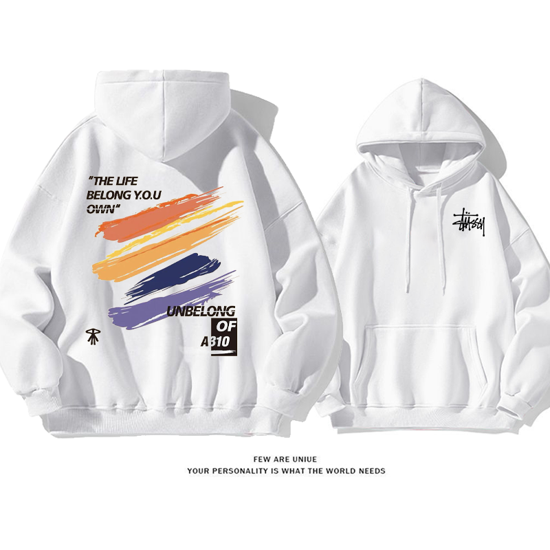 落書き風小衆の設計カジュアルユニークゆったりしていて 純粋な綿素材パーカー