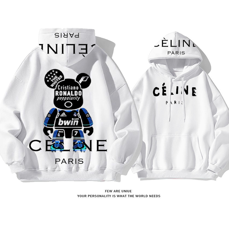 トレンディなファッションデザイン クマ プリント柄フード付きパーカー