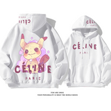 ユニークなデザイン かわいいエルフ プリント柄フード付きパーカー