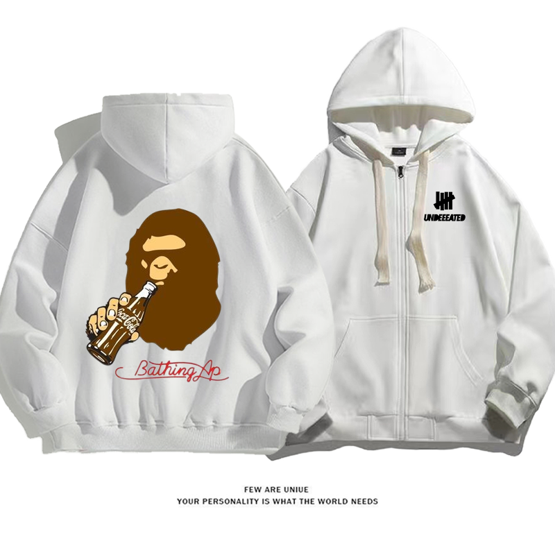 カジュアル飲み物を飲む猿人頭デザイン性のある超カッコイイファッションコート